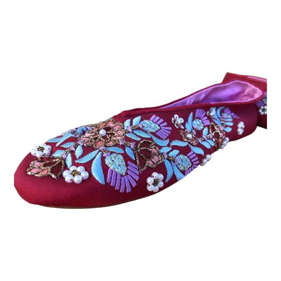 Anthropology Llani Embellished Satin Ballet Slippers Size 39/8.5 - Picture 5 of 11